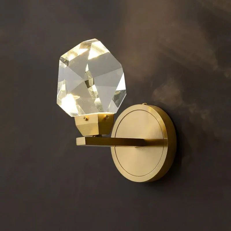 Slipe Faceted Crystal Prisms Short Wall Sconce - Image 6