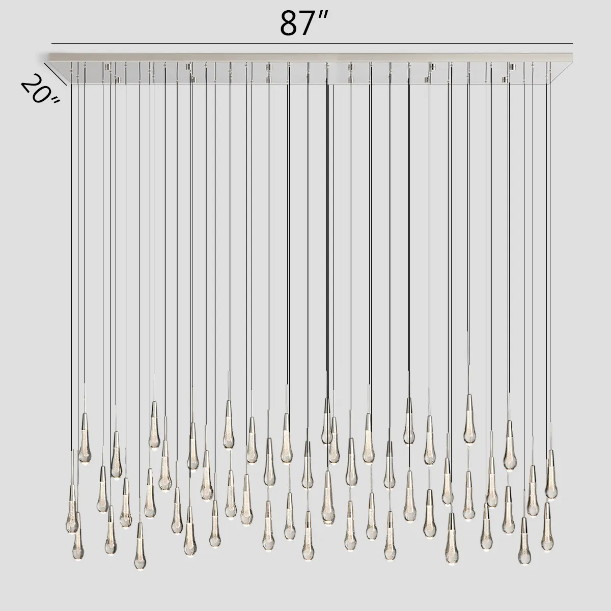 Soltaire Glass Linear Chandelier Lighting 37'' 50'' 70'' 87"W 120"W - Image 39