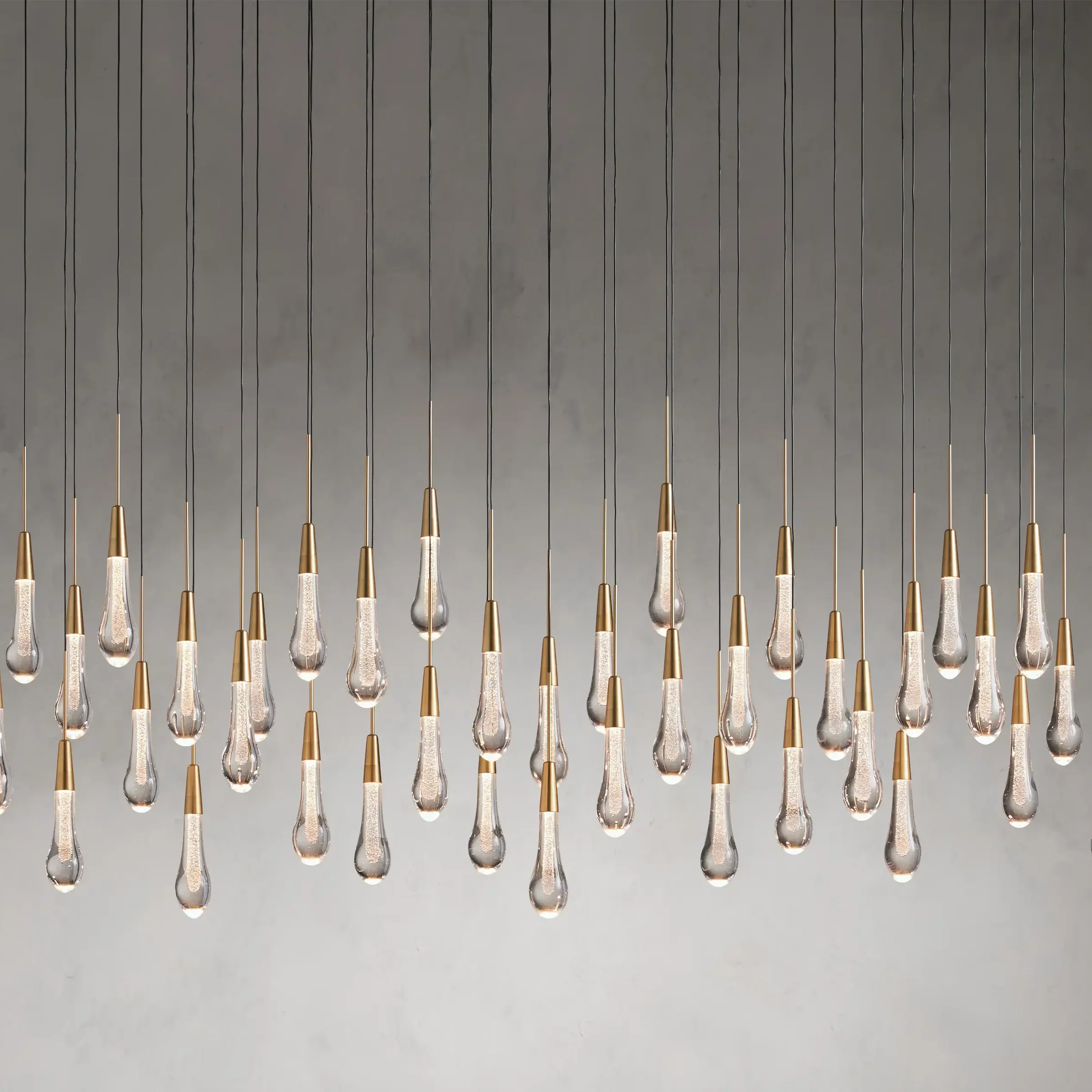 Soltaire Glass Linear Chandelier Lighting 37'' 50'' 70'' 87"W 120"W - Image 6