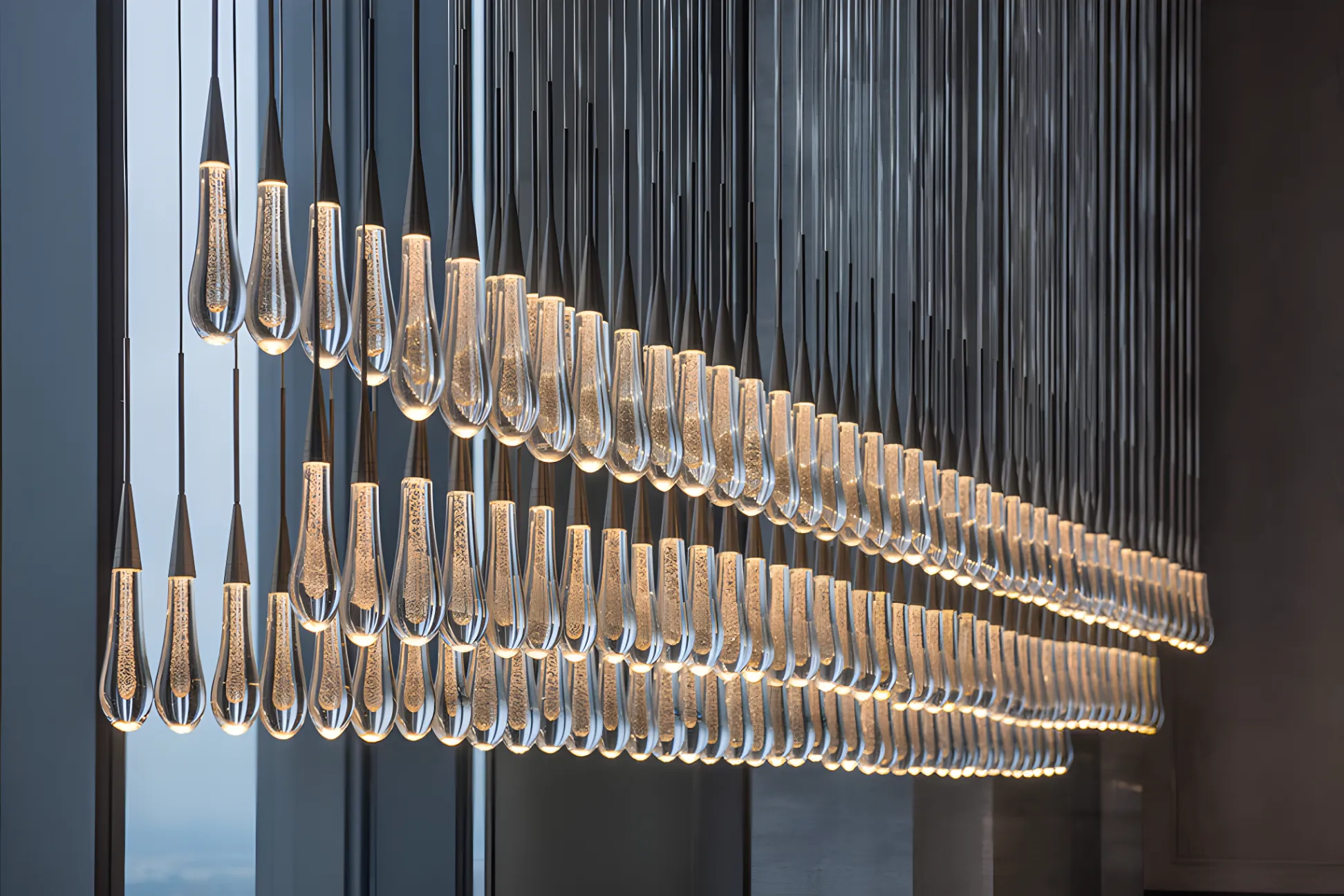 Soltaire Glass Linear Chandelier Lighting 37'' 50'' 70'' 87"W 120"W - Image 8