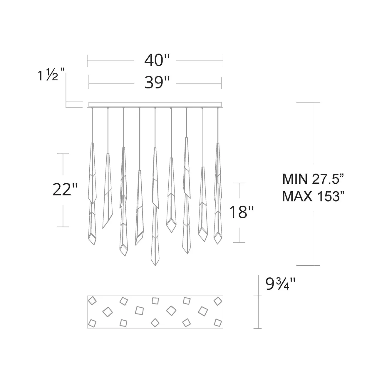Solitude Linear LED Multi Pendant Light - Image 6