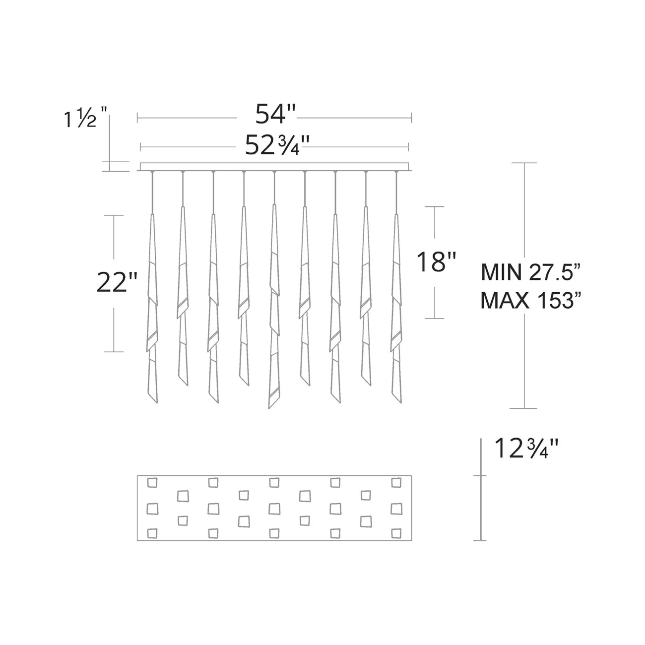 Solitude Linear LED Multi Pendant Light - Image 7