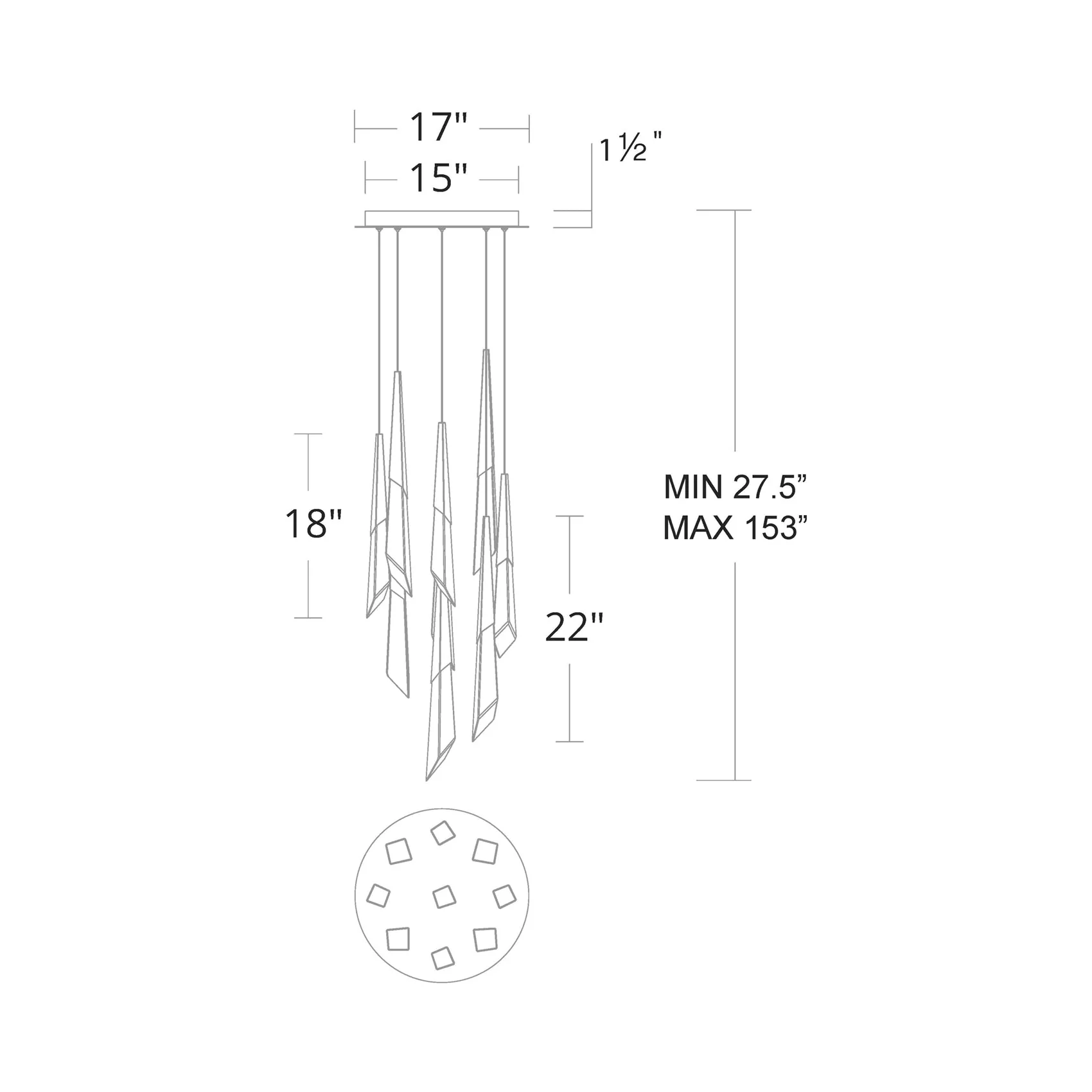 Solitu Round LED Multi Chandelier - Image 6