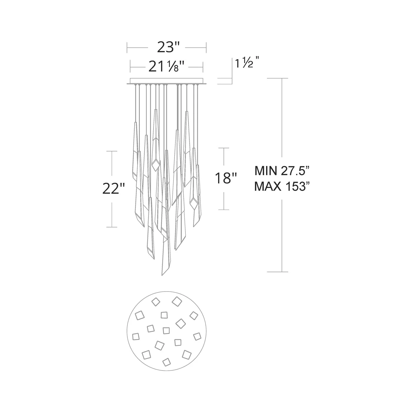 Solitu Round LED Multi Chandelier - Image 7