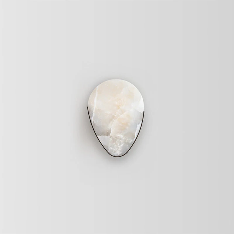 Sophia Contemporary Minimalist Alabaster Wall Sconce - Image 3