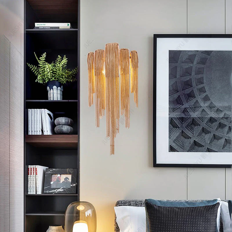Sophian Aluminum Chain Tassel Wall Sconce - Image 10