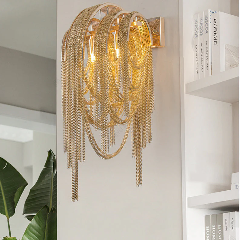 Sophian Aluminum Chain Tassel Wall Sconce - Image 11