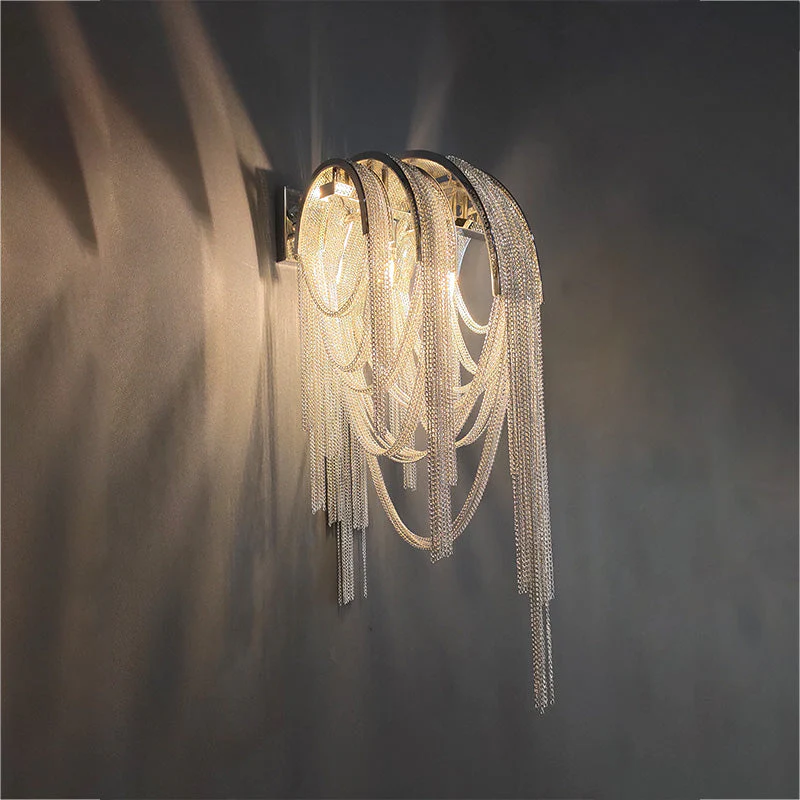 Sophian Aluminum Chain Tassel Wall Sconce - Image 12
