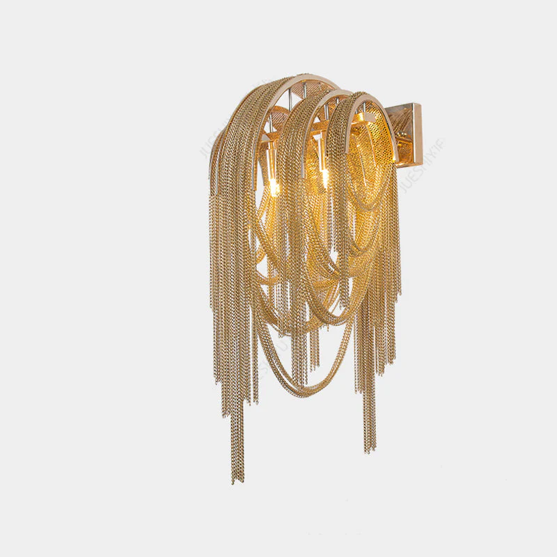 Sophian Aluminum Chain Tassel Wall Sconce - Image 3