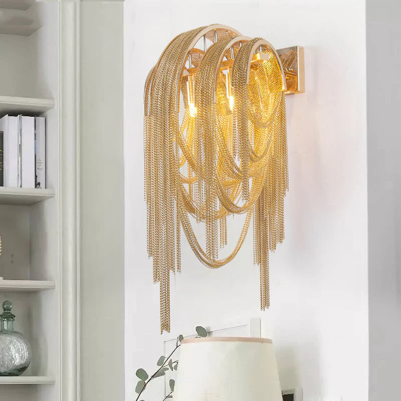 Sophian Aluminum Chain Tassel Wall Sconce - Image 6
