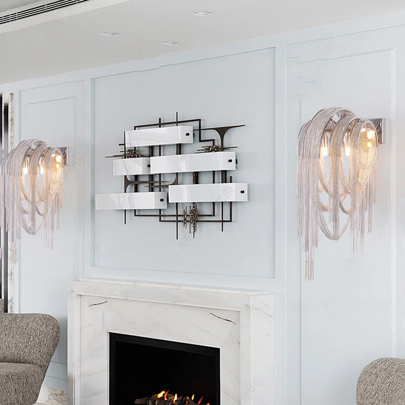 Sophian Aluminum Chain Tassel Wall Sconce - Image 7