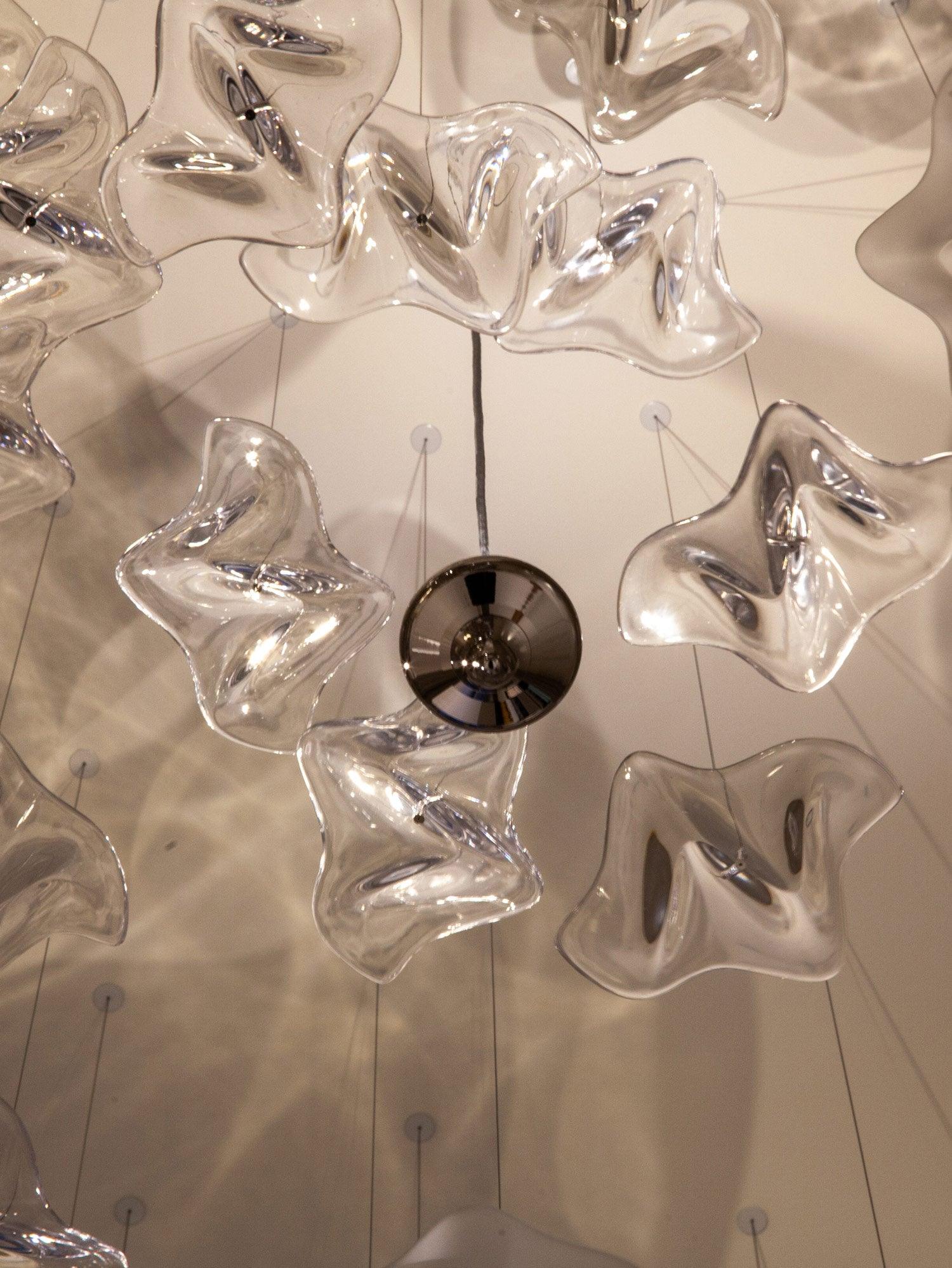 Sorin Glass Sea Chandelier, Modern Square Glass Spiral Pendant Chandelier Adjustable - Image 24