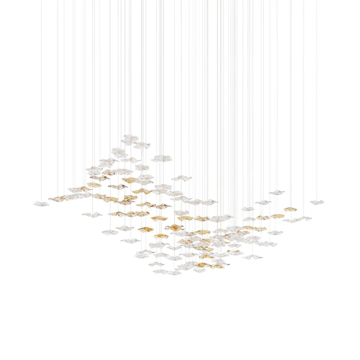 Sorin Glass Sea Chandelier, Modern Square Glass Spiral Pendant Chandelier Adjustable - Image 31
