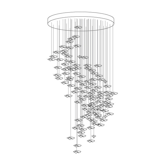 Sorin Glass Sea Chandelier, Modern Square Glass Spiral Pendant Chandelier Adjustable - Image 38
