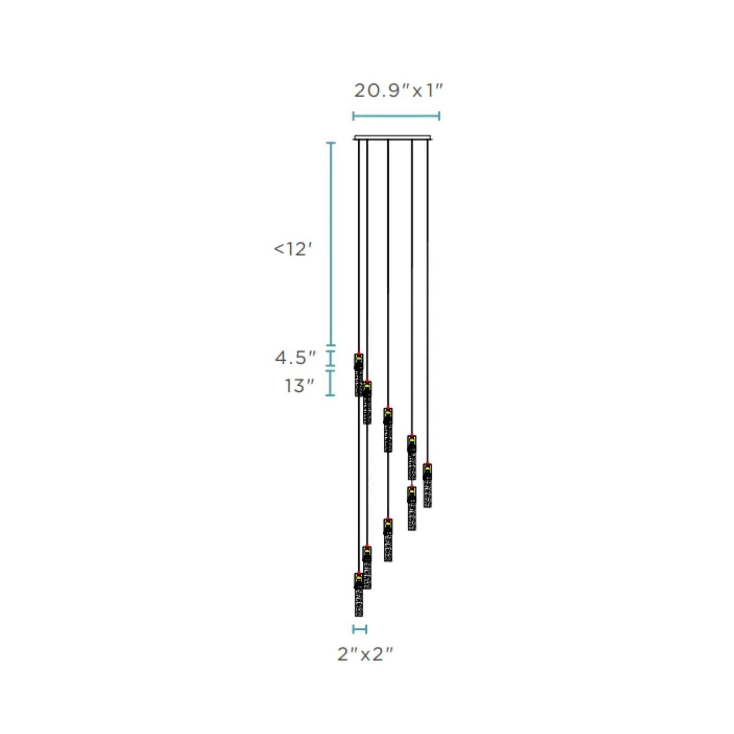 Sparkling Night Cylinder Chandelier // 9 Light - Image 7