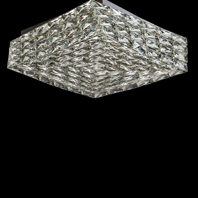 Square Crystal Flush Mounted Living/ Bedroom Chandelier Shining Ceiling Lighting Fixture For Hotel Decor - Image 6
