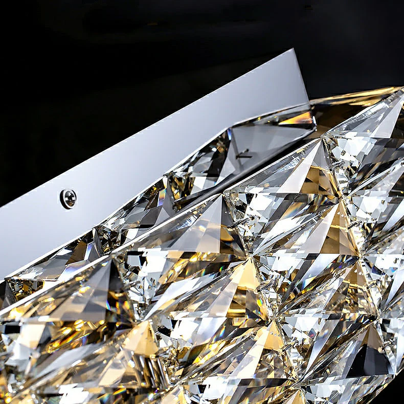 Square Crystal Flush Mounted Living/ Bedroom Chandelier Shining Ceiling Lighting Fixture For Hotel Decor - Image 7