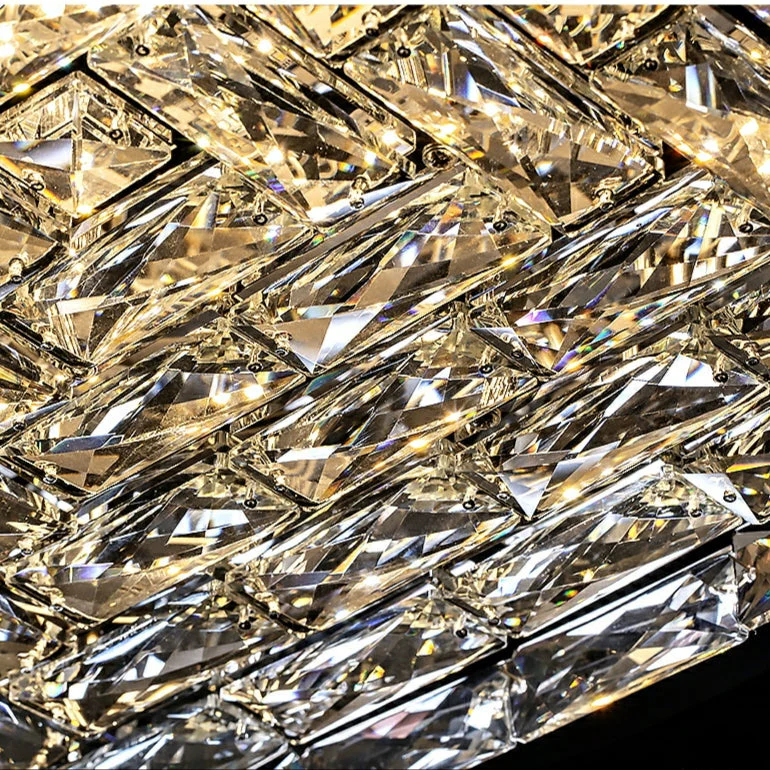 Square Crystal Flush Mounted Living/ Bedroom Chandelier Shining Ceiling Lighting Fixture For Hotel Decor - Image 8
