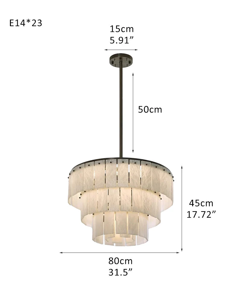 Stairwell Luxury Modern LED High Ceiling Large Alabaster Chandelier - Image 16