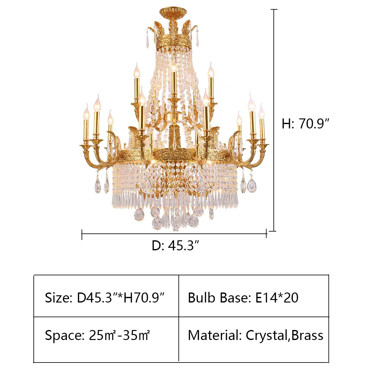 Stunning Oversized Luxury Golden Metal Candle Crystal Tassel Chandelier  For High-ceiling Staircase/Entryway/Living/Meeting Room - Image 23