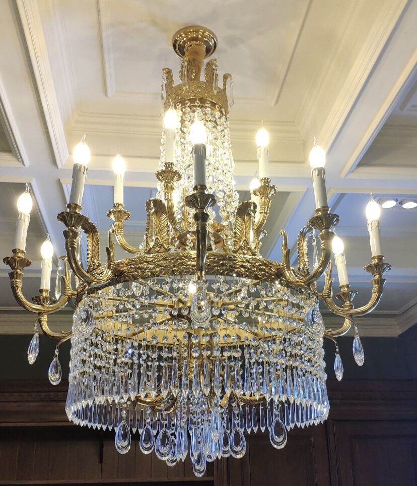 Stunning Oversized Luxury Golden Metal Candle Crystal Tassel Chandelier  For High-ceiling Staircase/Entryway/Living/Meeting Room - Image 8