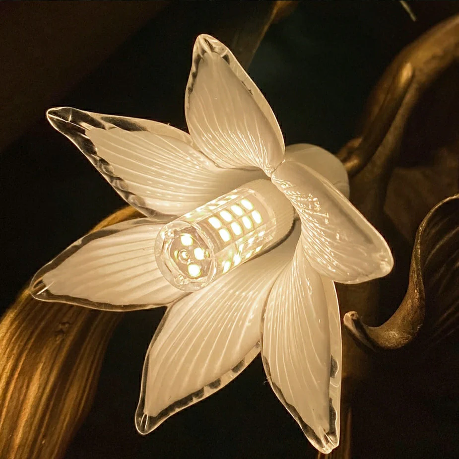Stylish Colored Glaze Flower Crystal Chandelier Brass Tree Branch Ceiling Light For Living Room Hotel Hall - Image 5