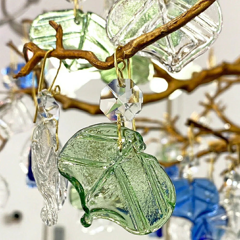 Stylish Colored Glaze Flower Crystal Chandelier Brass Tree Branch Ceiling Light For Living Room Hotel Hall - Image 8