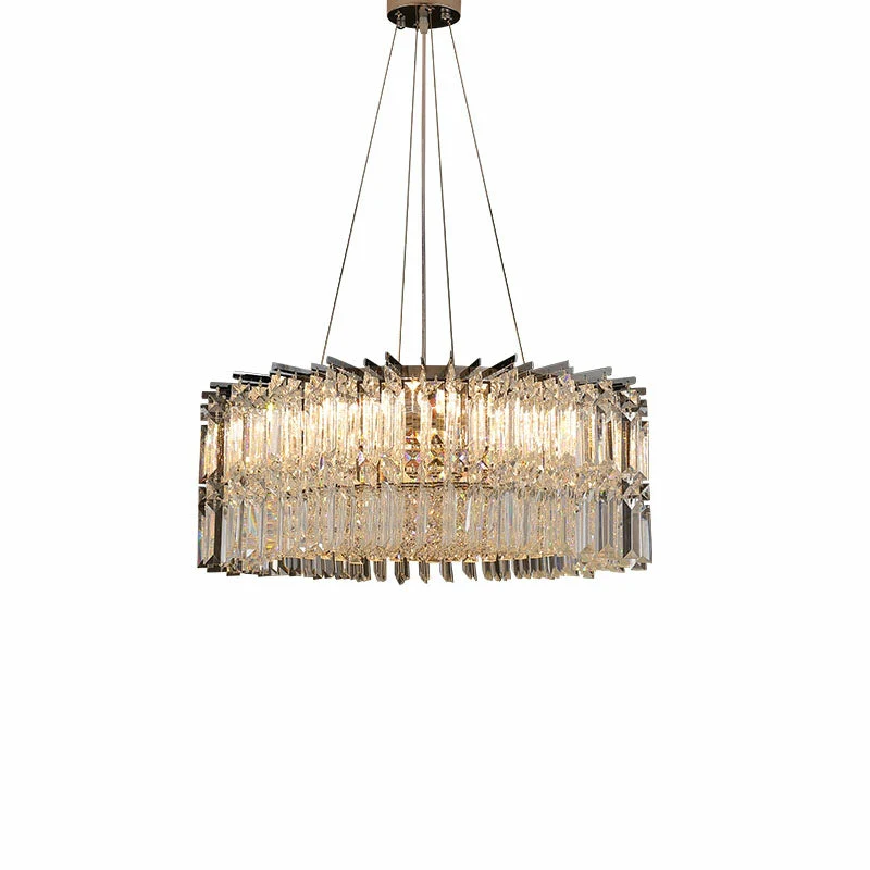 Chrome Silver Stylish Round Crystal Chandelier Modern Ceiling Pendant Light For Living Room/ Bedroom - Image 15