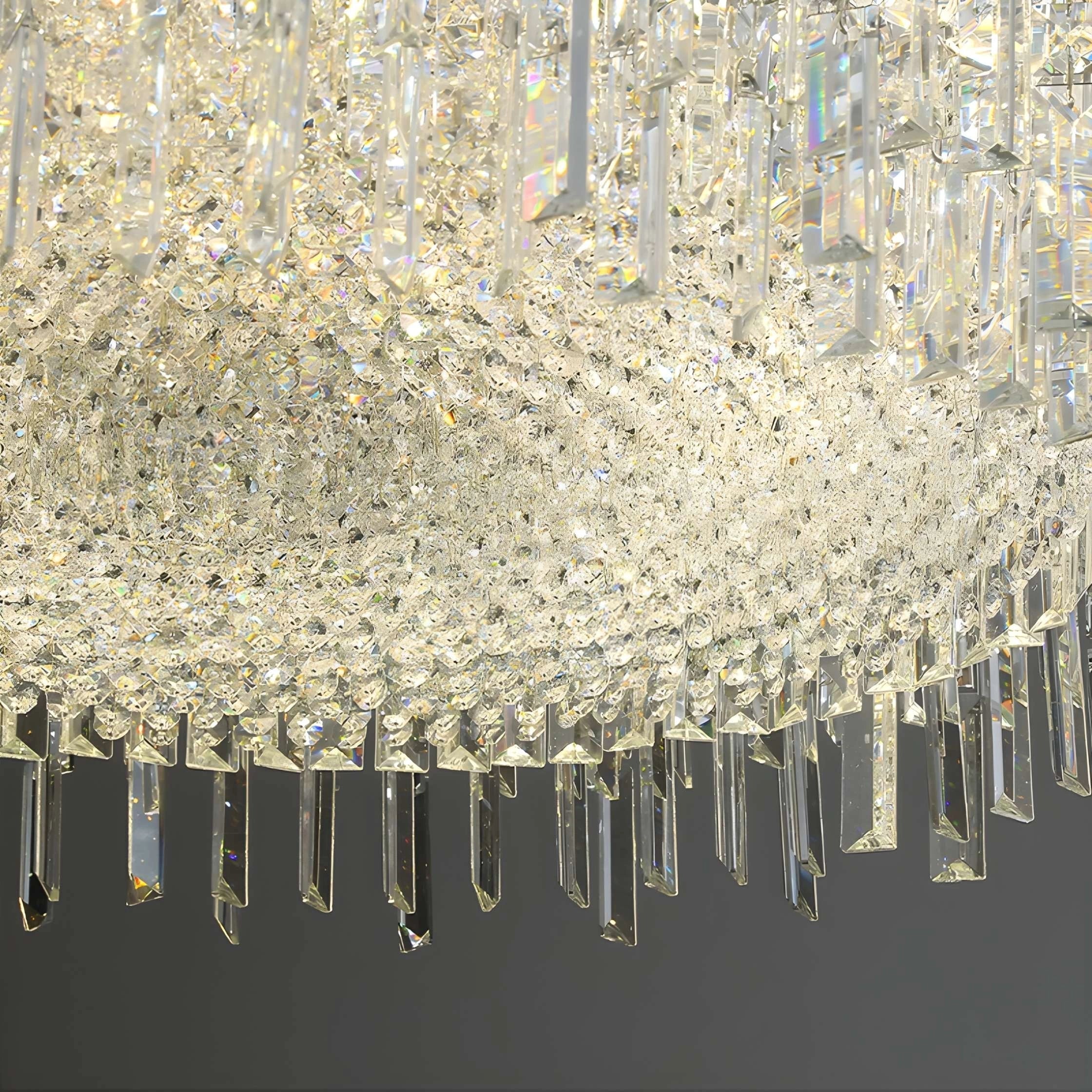 Chrome Silver Stylish Round Crystal Chandelier Modern Ceiling Pendant Light For Living Room/ Bedroom - Image 16