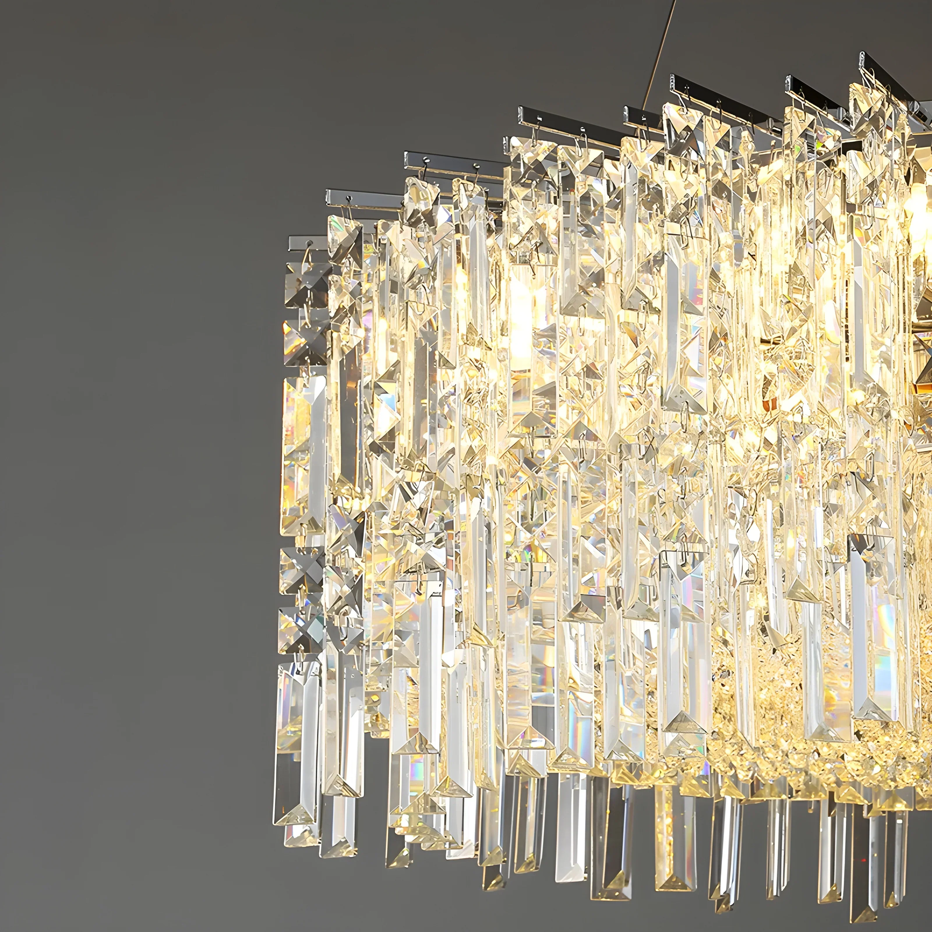 Chrome Silver Stylish Round Crystal Chandelier Modern Ceiling Pendant Light For Living Room/ Bedroom - Image 17