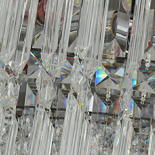 Chrome Silver Stylish Round Crystal Chandelier Modern Ceiling Pendant Light For Living Room/ Bedroom - Image 18
