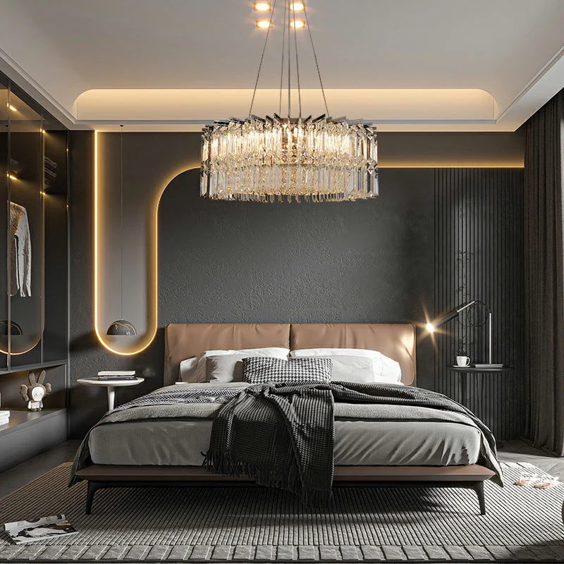 Chrome Silver Stylish Round Crystal Chandelier Modern Ceiling Pendant Light For Living Room/ Bedroom - Image 6