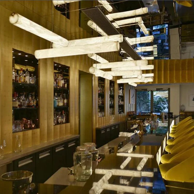 Sylvia Alabaster Linear Pendant Light Over Kitchen Island - Image 3
