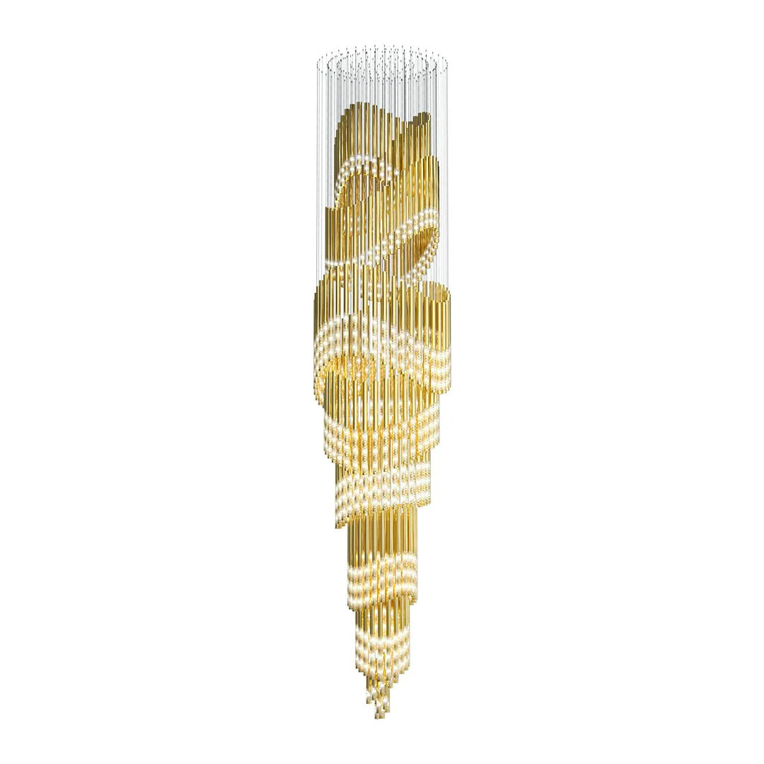Galaxy Symphony Orchestra Meteor Shower Crystal Spiral Chandelier - Image 28
