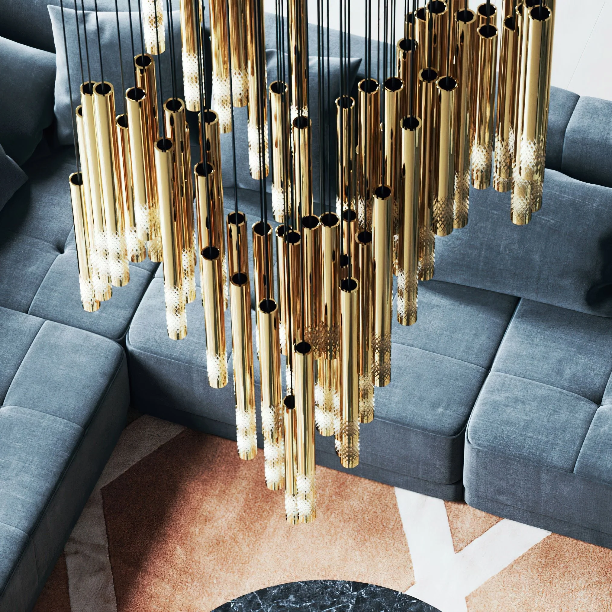 Galaxy Symphony Orchestra Meteor Shower Crystal Spiral Chandelier - Image 3