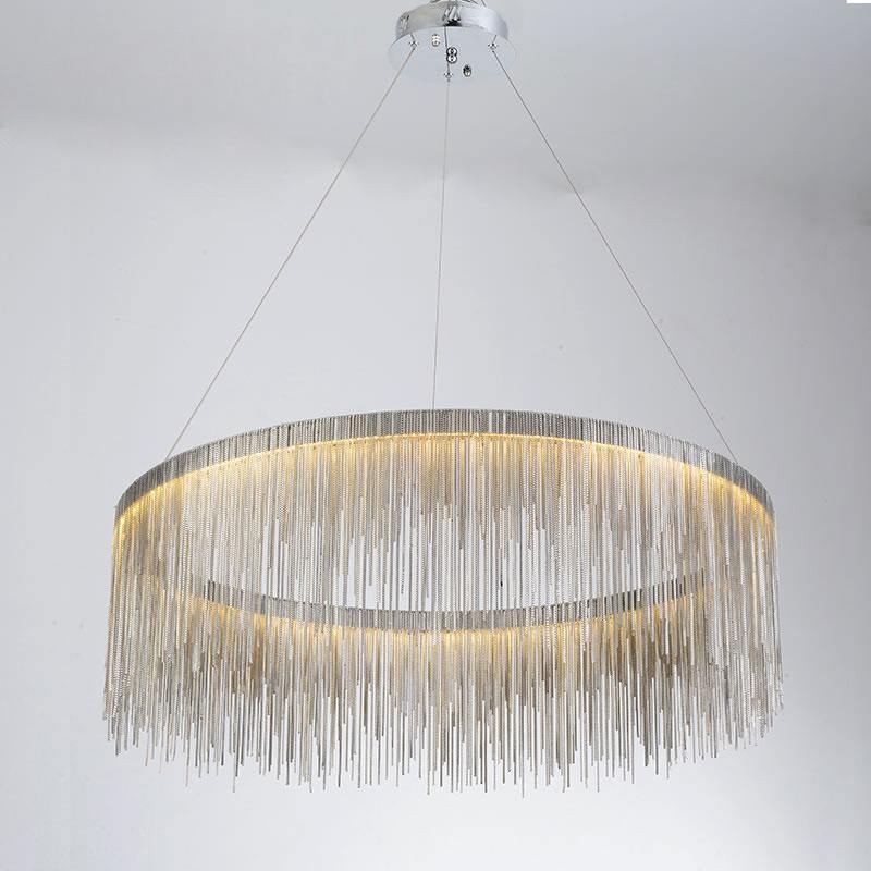 Tammy Aluminum Chain Tassel Round Chandelier for Living Room - Image 7