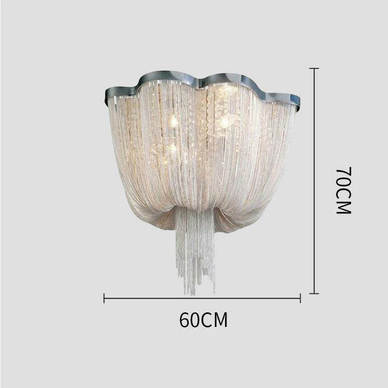 Tassel Ceiling Light Post-Modern Chandelier Aluminum Chain Light - Image 10