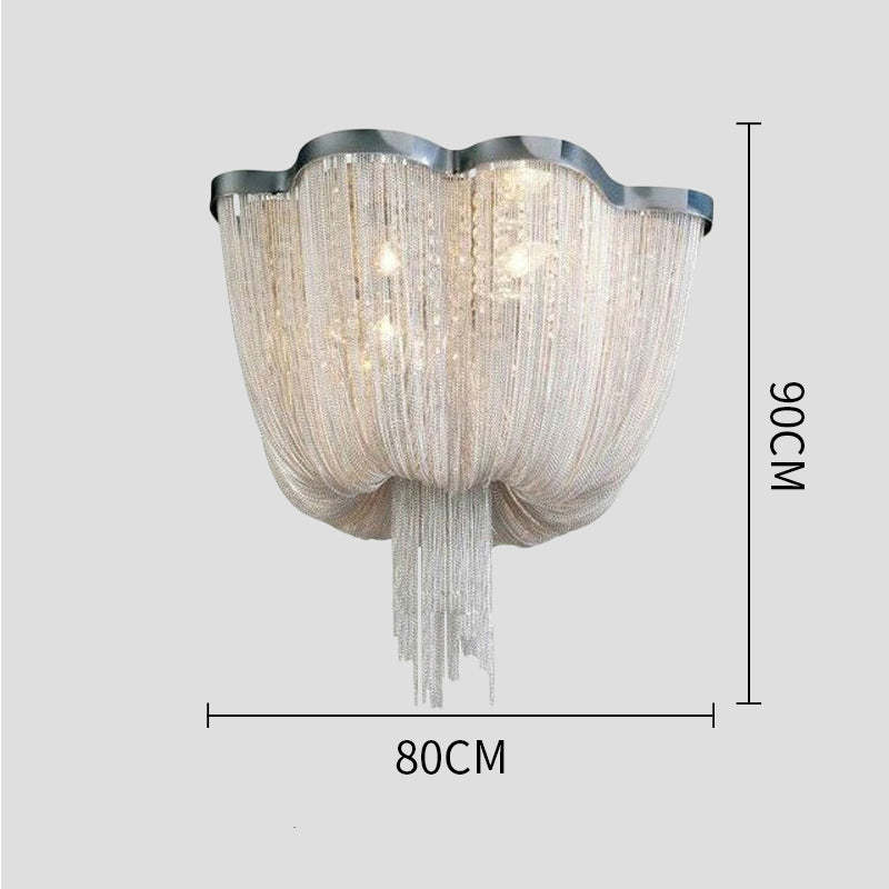 Tassel Ceiling Light Post-Modern Chandelier Aluminum Chain Light - Image 11
