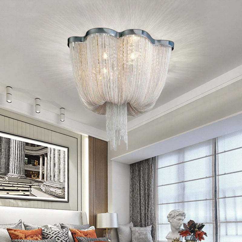 Tassel Ceiling Light Post-Modern Chandelier Aluminum Chain Light - Image 2