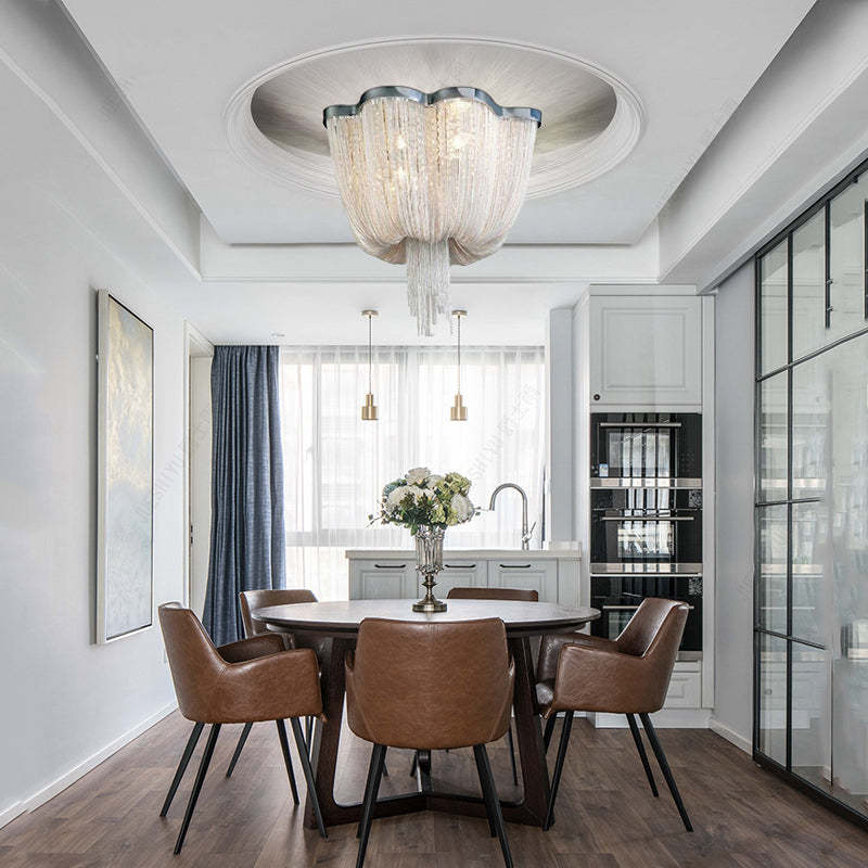 Tassel Ceiling Light Post-Modern Chandelier Aluminum Chain Light - Image 3