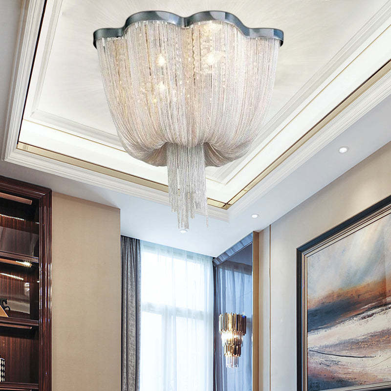 Tassel Ceiling Light Post-Modern Chandelier Aluminum Chain Light - Image 6