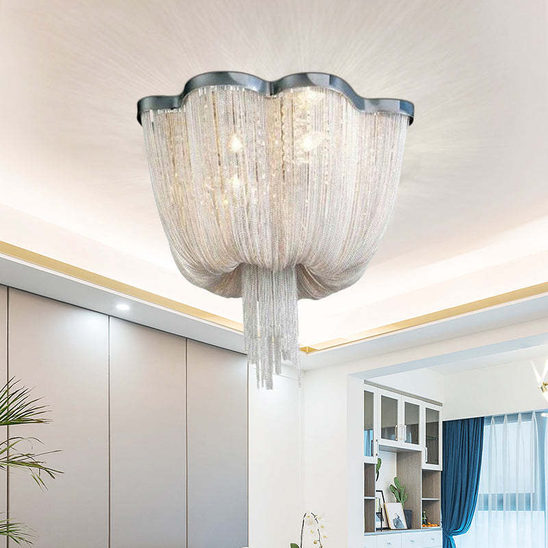 Tassel Ceiling Light Post-Modern Chandelier Aluminum Chain Light - Image 8