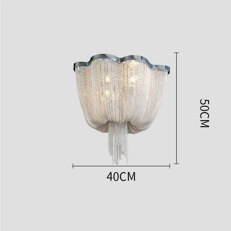 Tassel Ceiling Light Post-Modern Chandelier Aluminum Chain Light - Image 9
