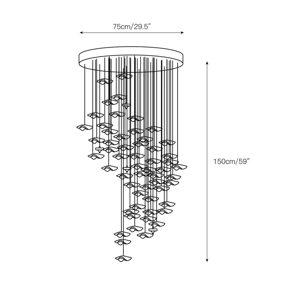 Tidal Art Glass Chandelier - Image 4