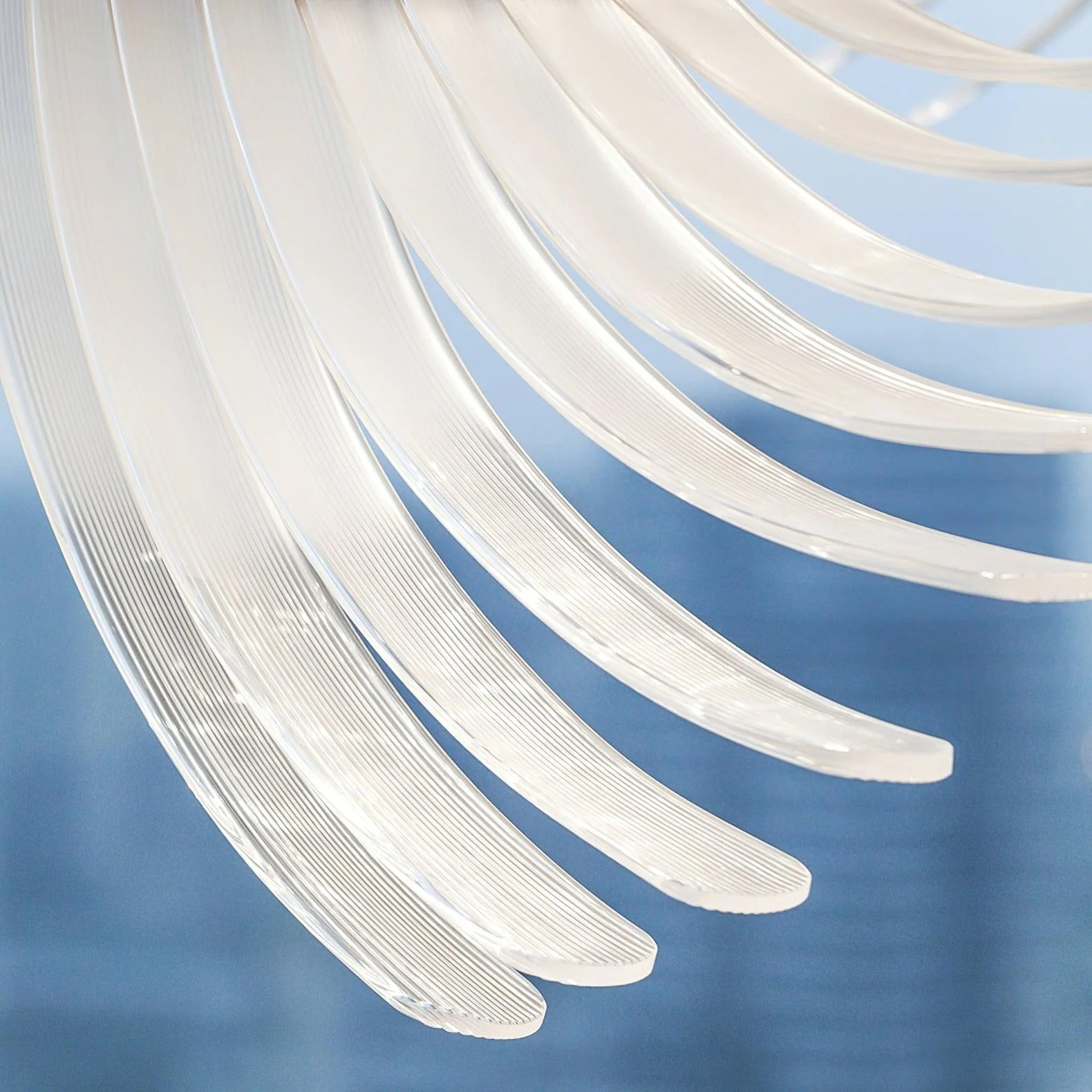 Tiered Palmette Glass Long Designer Pendant Chandelier - Image 24