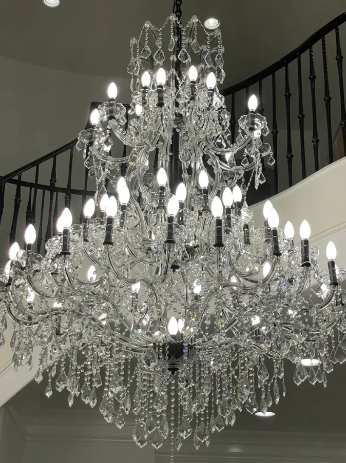Traditional Candle Crystal Chandelier for Staircase/Foyer/Living Room/Villa - Image 3
