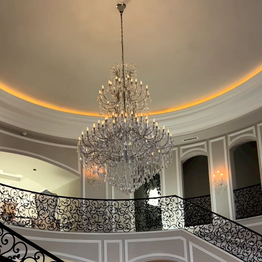 Traditional Candle Crystal Chandelier for Staircase/Foyer/Living Room/Villa - Image 5