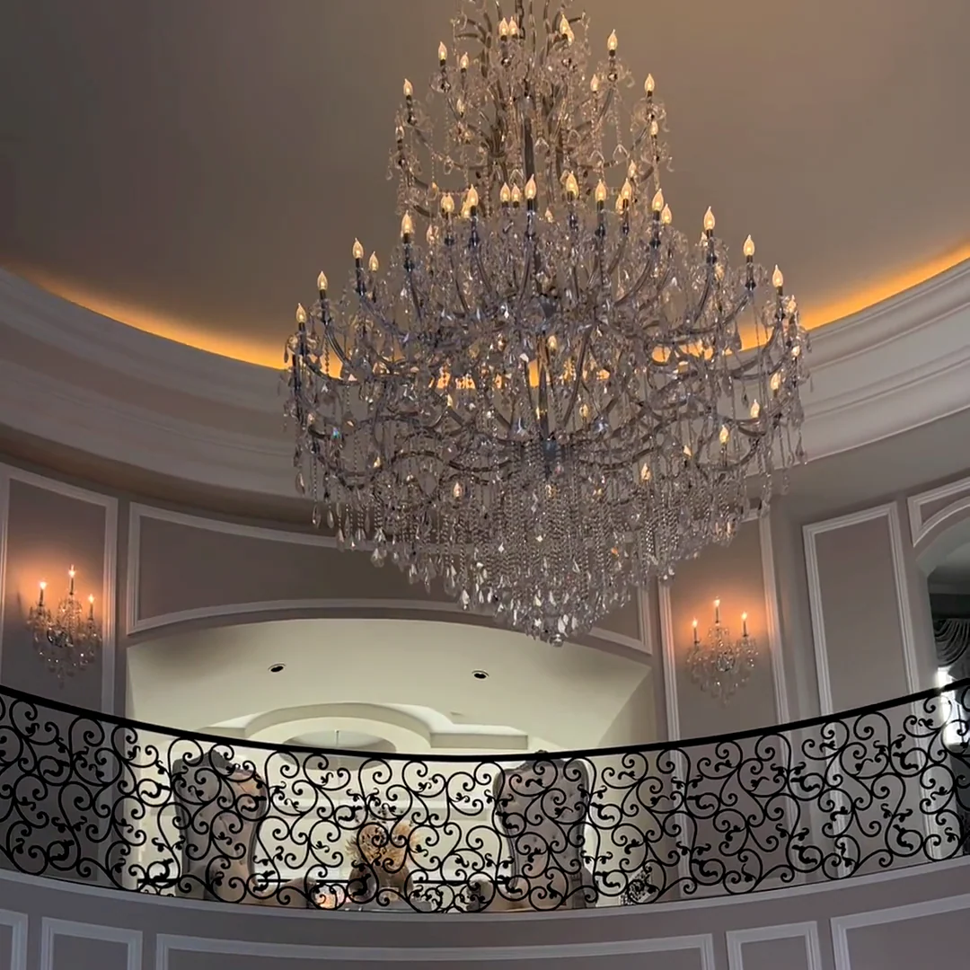Traditional Candle Crystal Chandelier for Staircase/Foyer/Living Room/Villa - Image 7