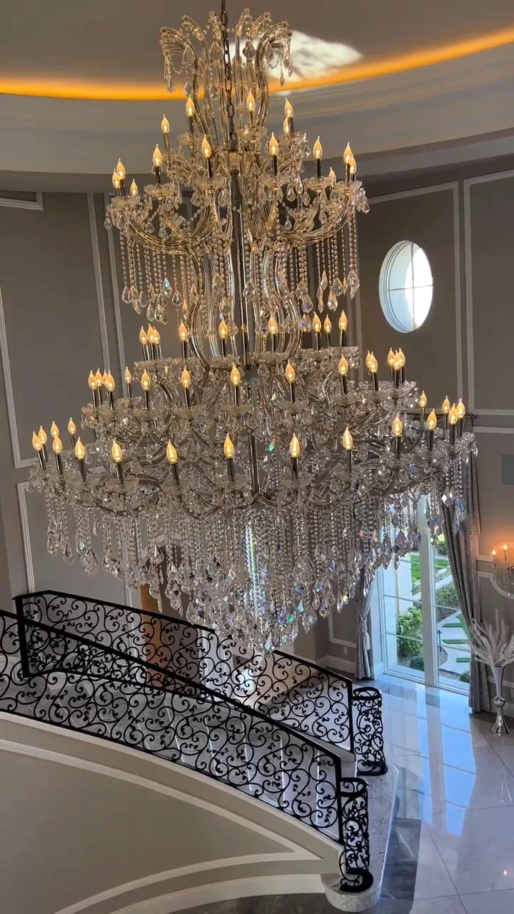 Traditional Candle Crystal Chandelier for Staircase/Foyer/Living Room/Villa - Image 8