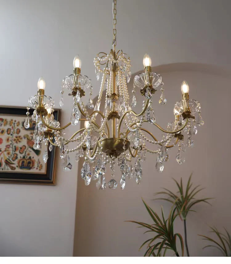 Traditional French Modern Candle Chandelier For Living Room Bedroom - Image 2
